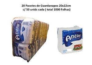 Kit 20 Pcts Guardanapo de Papel 20x22cm c/ 50 unids cada ( Total 1000 Folhas) - Anepel