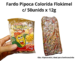 Fardo Pipoca Colorida Flokimel c/ 50 unids de 12g cada ( Mini ) - Emilia