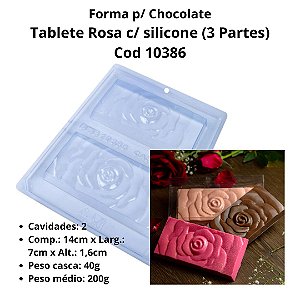 Forma Trufa Rosa 10391 (3 Partes c/ silicone) Mães /  Namorados -  BWB Embalagens
