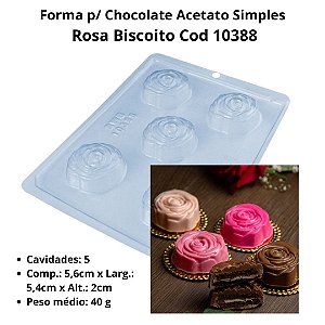 Forma Rosa Biscoito Cod 10388 Mães / Namorados (Acetato Pequeno) - BWB