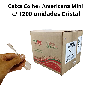 Caixa Mini Colher Americana Cristal c/ 1200 unids descartável - Plastilânia