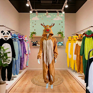 KIgurumi Pijama Macacão - Cervo