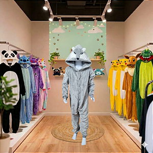 Kigurumi Pijama Macacão - Lobo
