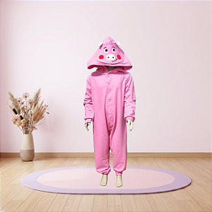 Kigurumi Pijama Macacão Malha - Porquinho