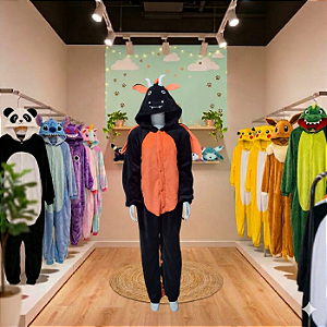Kigurumi Pijama Macacão - Dragão Preto