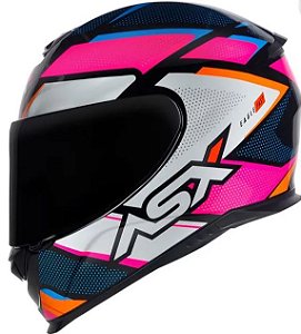 CAPACETE ASX EAGLE FAST BRILHO PRETO/ROSA/BRANCO
