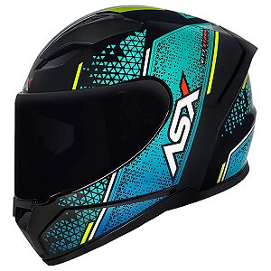 CAPACETE ASX CITY STORM BRILHO PRETO/TIFANNY/AMARELO