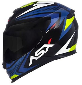 CAPACETE ASX EAGLE STREET BRILHO PRETO/AZUL/AMARELO