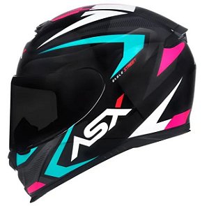 CAPACETE ASX EAGLE STREET BRILHO PRETO/TIFFANY/ROSA