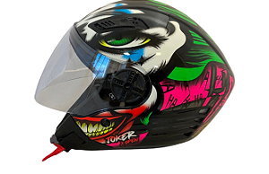 CAPACETE FW3 X OPEN JOKER PRETO BRILHANTE