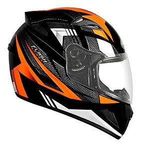 CAPACETE EBF SPARK FLASH PRETO LARANJA