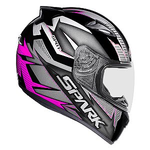 CAPACETE EBF SPARK SPOT PRETO ROSA
