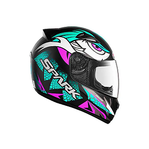 CAPACETE EBF SPARK DRAGON PRETO FOSCO TIFANY