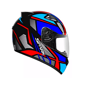 CAPACETE EBF SPARK SPIDER PRETO AZUL