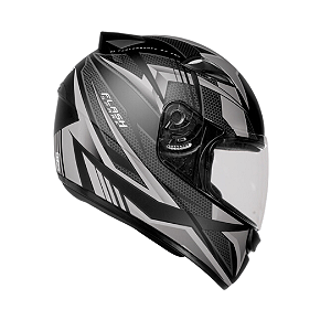 CAPACETE EBF SPARK FLASH PRETO FOSCO PRATA