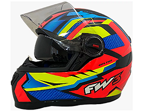 CAPACETE FW3 GTX FOX LARANJA COM OCULOS