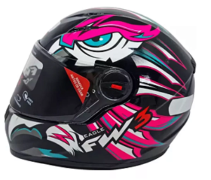 CAPACETE FW3 GTN EAGLE ROSA COM AZUL