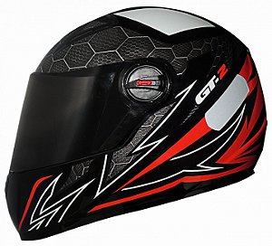 CAPACETE FW3 GT2 BCO/VERMELHO BRILHANTE