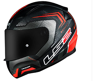 LS2 CAPACETE RAPID FF353 DOOM MATTE BLK/RED