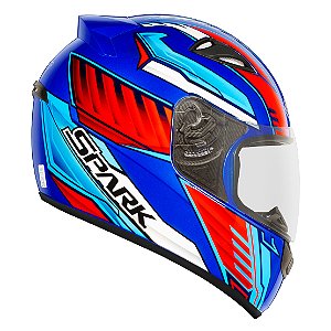 CAPACETE EBF SPARK INDIAN BRILHO AZUL