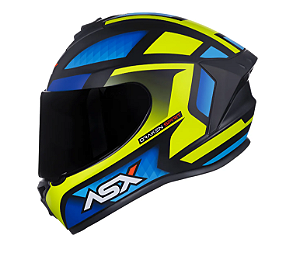 CAPACETE ASX DRAKEN SPIRIT FOSCO PRETO/AZUL/AMARELO