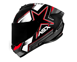 CAPACETE ASX DRAKEN PILOT FOSCO PRETO/VERMELHO/CINZA