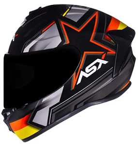 CAPACETE ASX DRAKEN PILOT FOSCO PRETO/VERMELHO/AMARELO