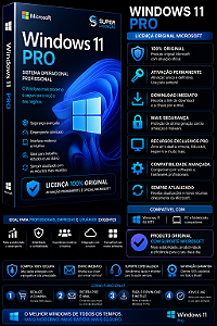 Windows 11 Pro – Envio Instantâneo – Licença de 25 Dígitos Original e Vitalícia