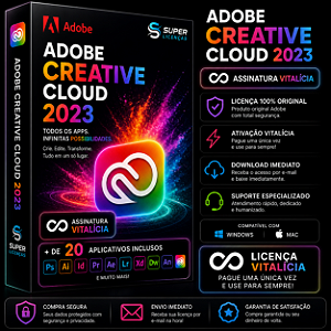 Adobe Creative Cloud 2023 Licença Volume – Envio Imediato – Coleção COMPLETA de Apps da Adobe