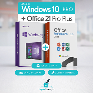 Windows 10 Pro + Office 2021 Pro Plus - Licença Vitalícia I Envio Por E-mail (Original)