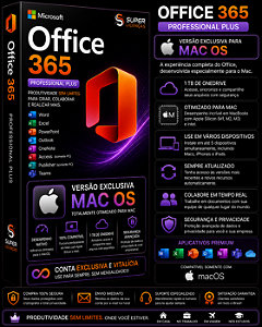 OFFICE 365 - MAC OS - LICENÇA VITALÍCIA & ENVIO POR E-MAIL (ORIGINAL)