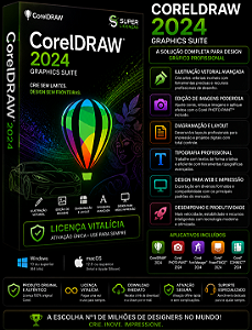 CorelDRAW Graphics Suite 2024 para Windows e MAC Vitalício – Entrega Imediata
