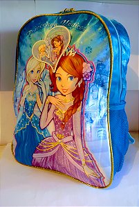 Kit escolar princesa do gelo lancheira+ mochila
