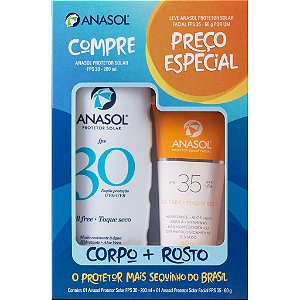 Kit Protetor Solar Anasol Fps 35 60g + Corporal Fps 30 200g