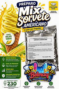 Base mix sorvete americano milho verde