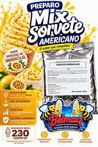 Base mix sorvete americano mousse de maracuja