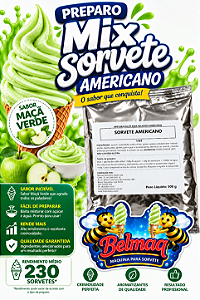 Base mix sorvete americano maça verde