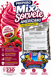 Base mix sorvete americano Frutas vermelhas