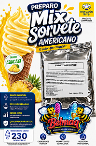 Base mix sorvete americano abacaxi