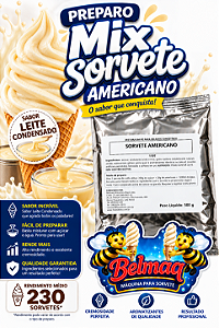 Base mix sorvete americano leite condensado