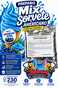 Base mix sorvete americano Groselha Azul