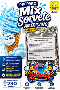 Base mix sorvete americano céu azul