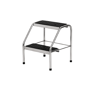 ESCADA 2 DEGRAUS ANTIDERRAPANTE LUXO - INOX