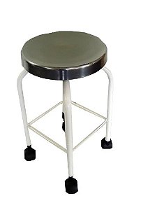 BANCO GIRATORIO ASSENTO INOX C/ RODIZIO
