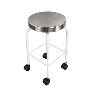BANCO GIRATORIO ASSENTO INOX C/ RODIZIO