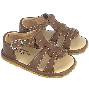 Sandalia infantil em Couro de Menino Doce de Leite