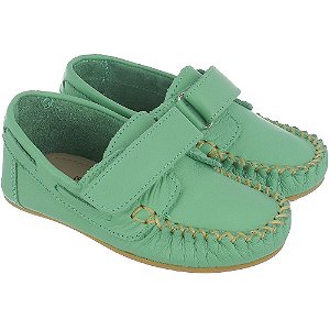 Mocassim Infantil Social de Menino em Couro Verde