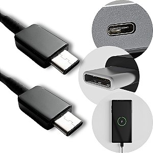 Cabo USB Tipo C Duplo Original Samsung 1,80M Preto