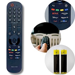 Kit Controle Remoto Compatível  Smart TVs LG- FBG-9166-Pilha