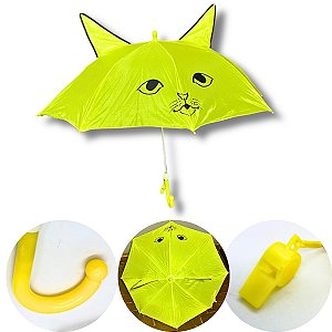 Guarda-Chuva Infantil Automático Temático Com Apito
